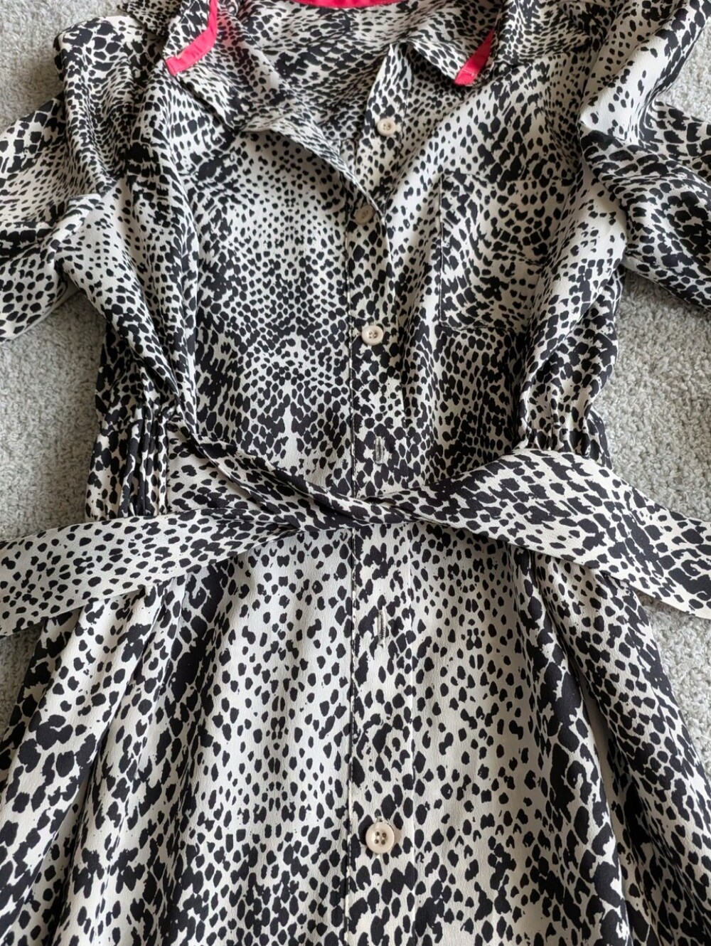 🌼B2G1🌼 Eliza J Black and White Animal Print Shirt Dress - Picture 3 of 6